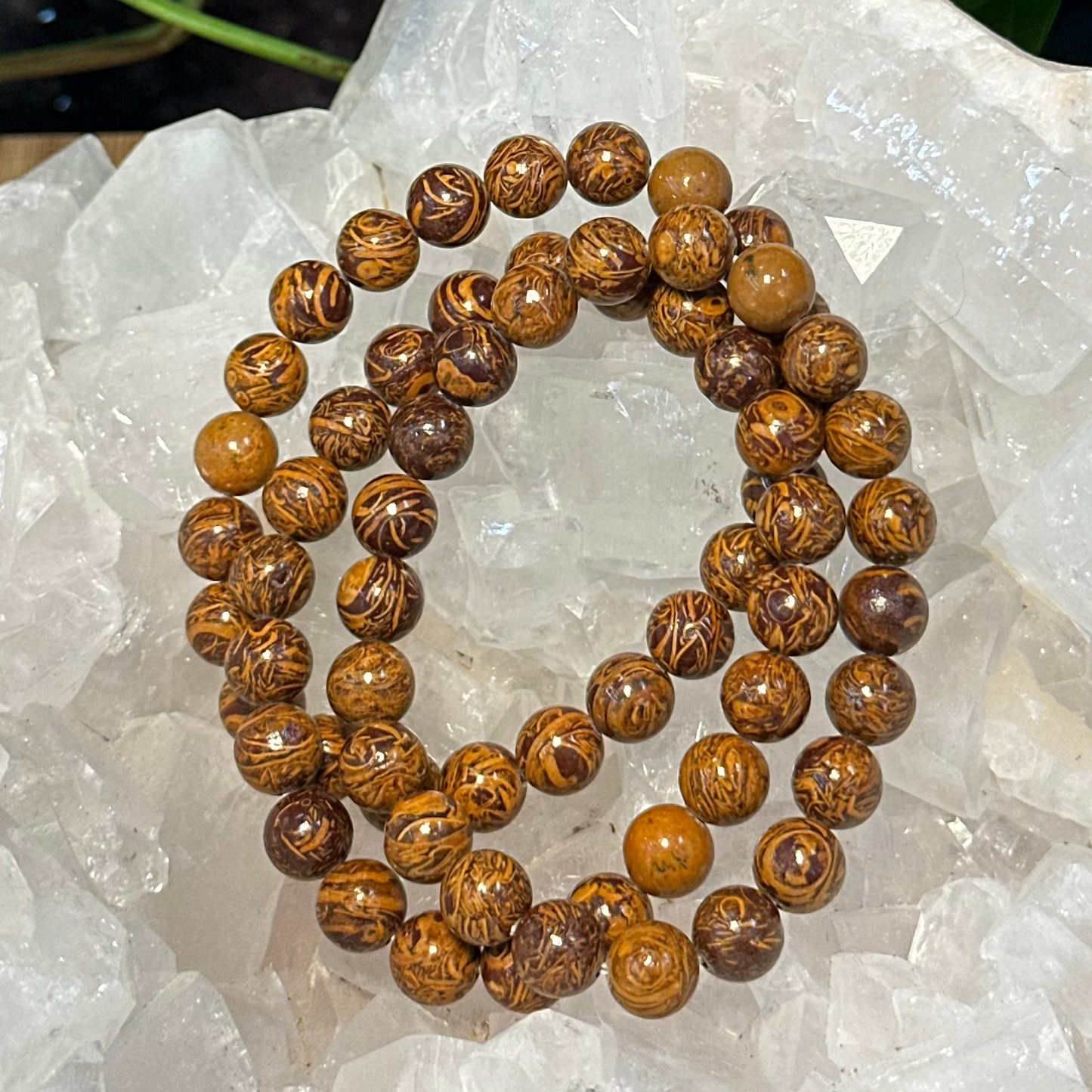Calligraphy Jasper Bracelet (4mm)